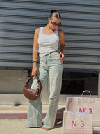 Jeans palazzo chiaro
