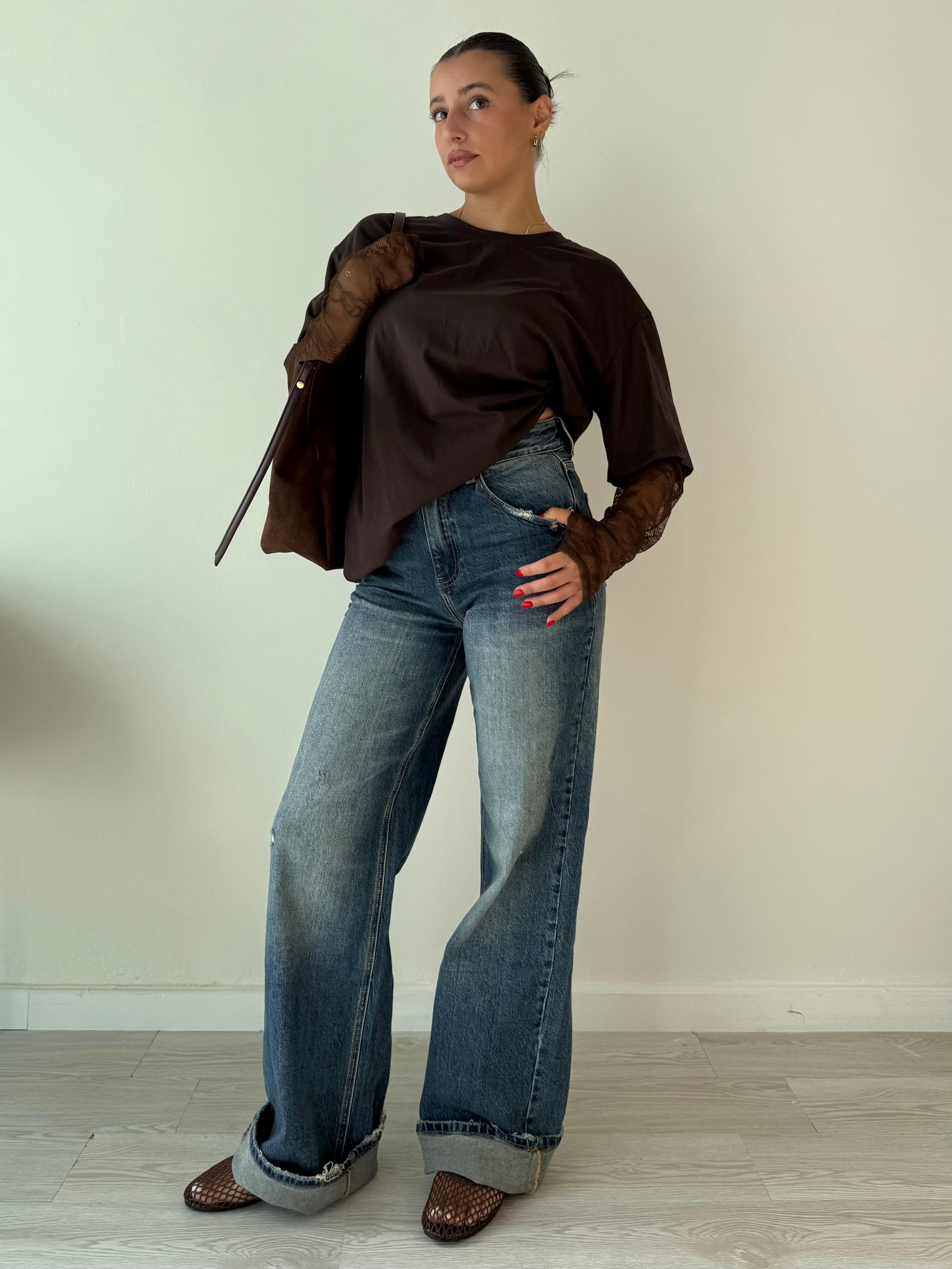 Ballerine a rete marroni