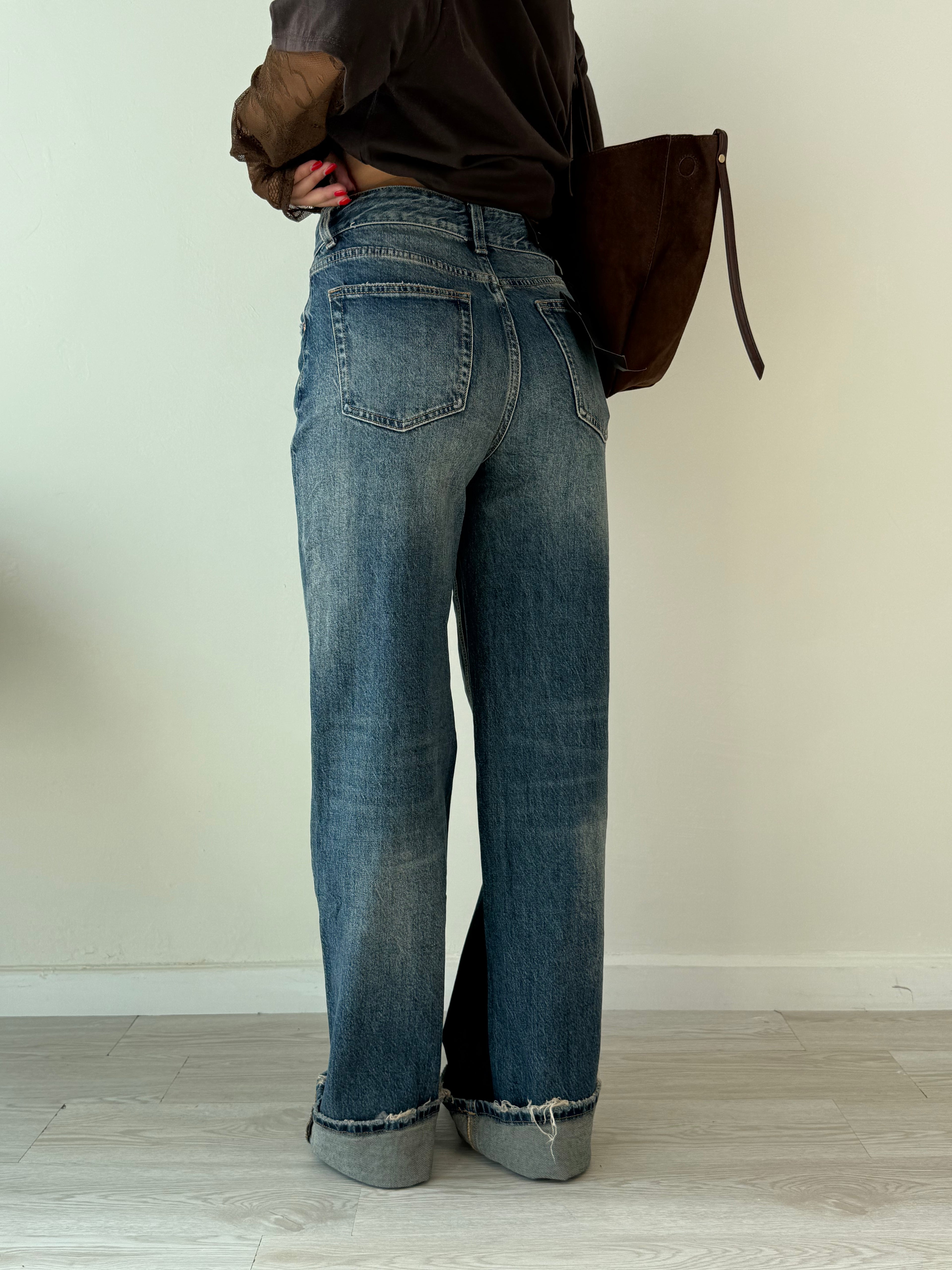 Jeans a palazzo blu