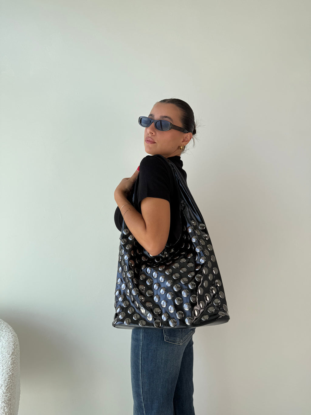 Borsa Hobo borchie