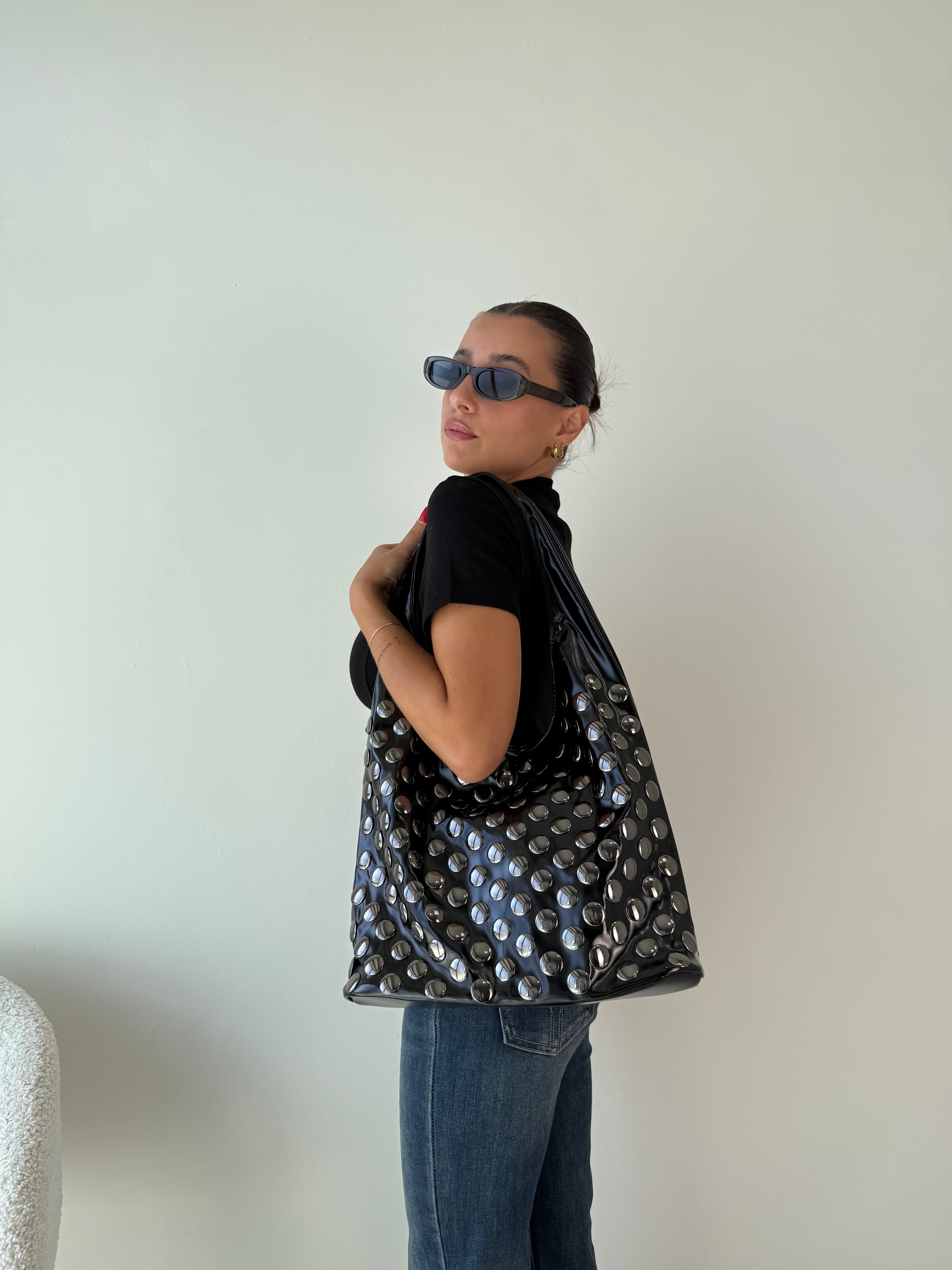 Borsa Hobo borchie
