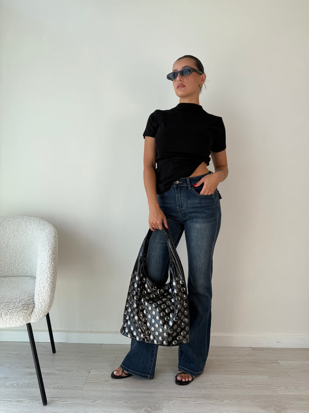 Borsa Hobo borchie