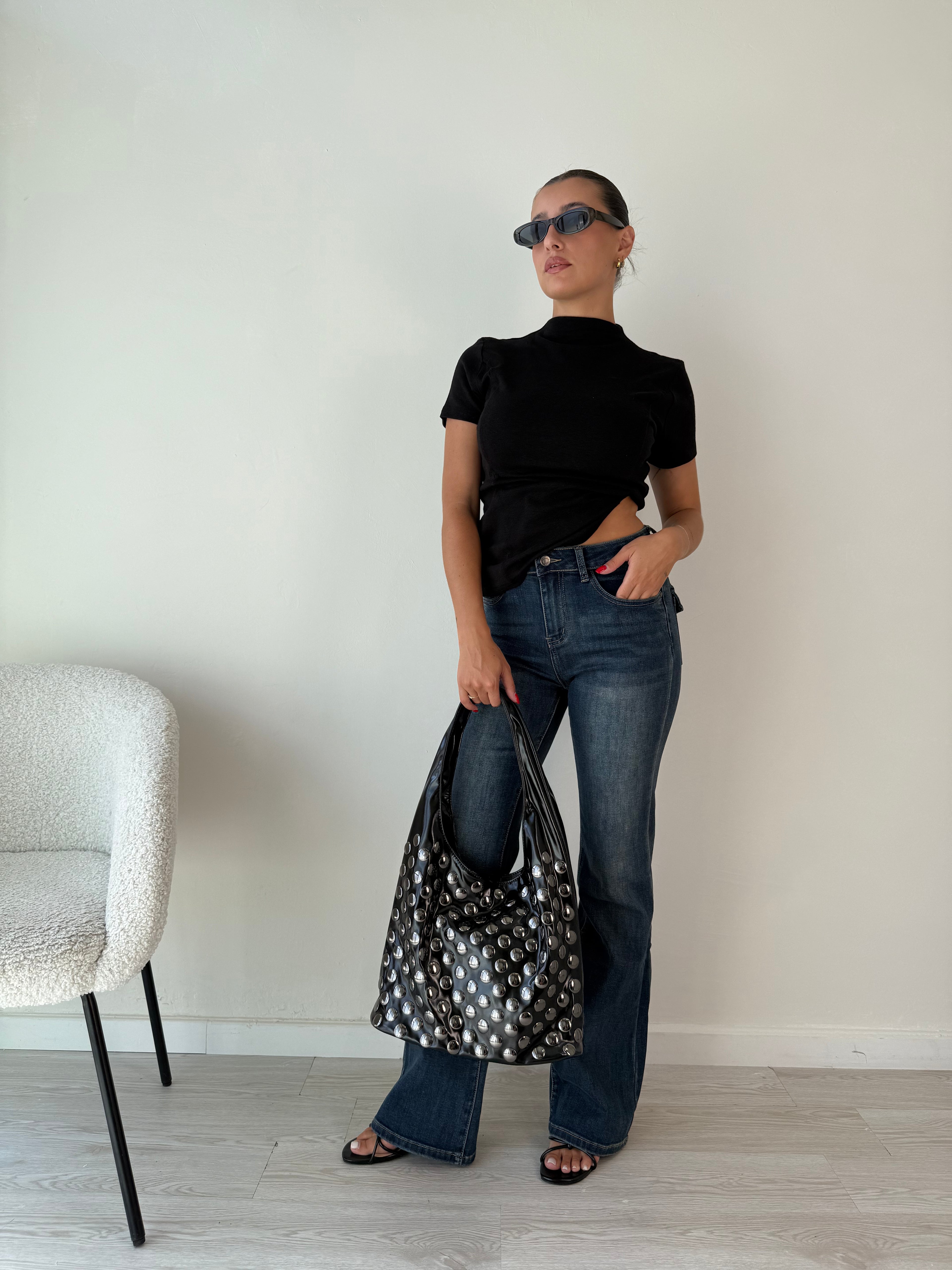 Borsa Hobo borchie