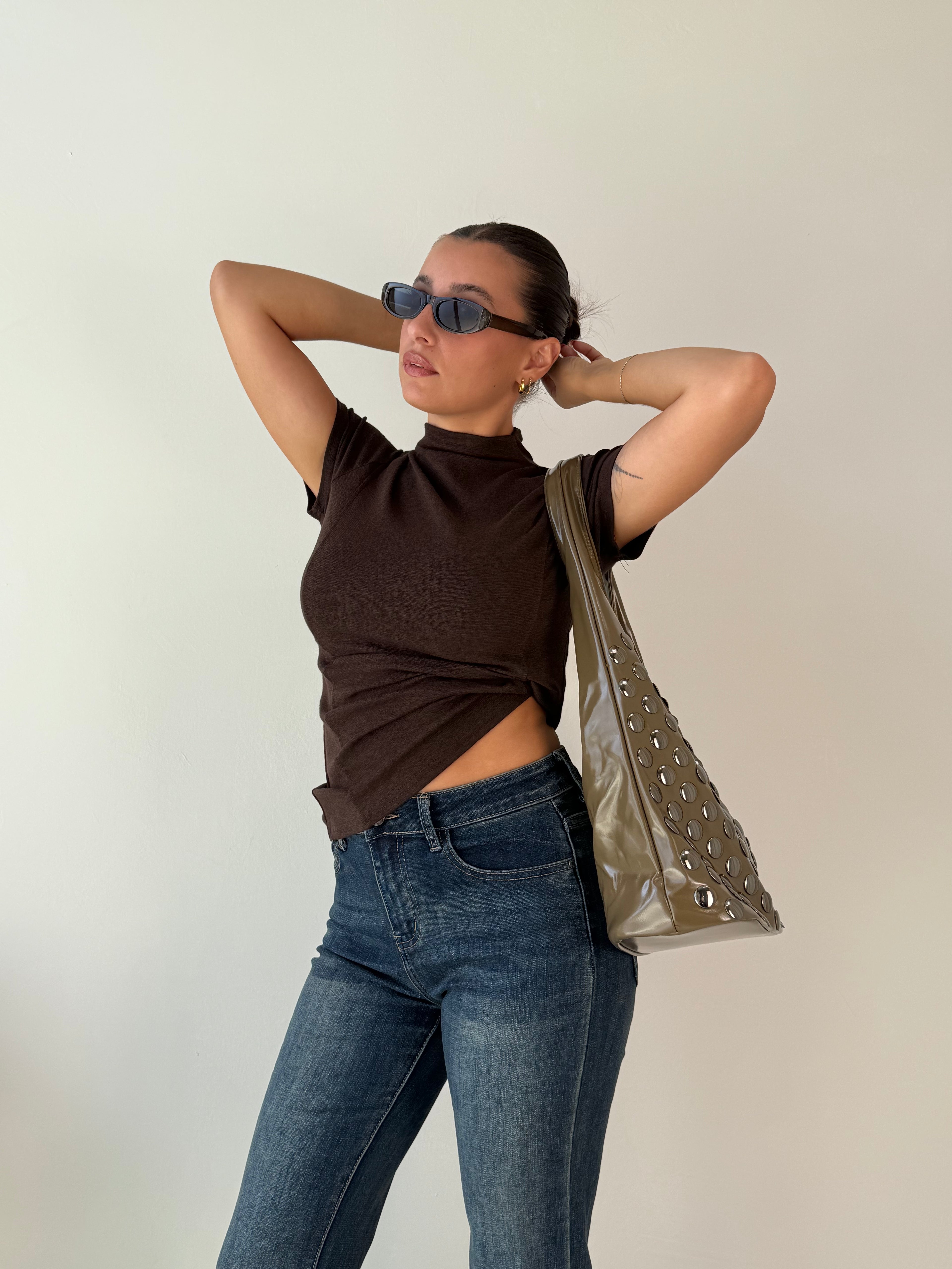 Borsa Hobo borchie