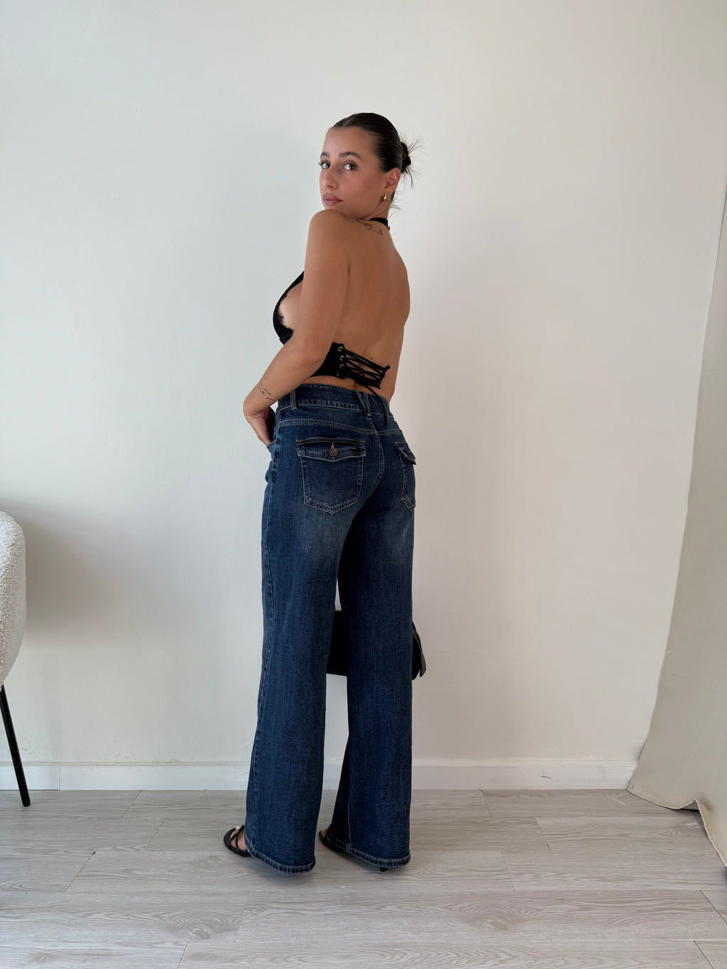 Top pizzo corpetto con stringhe