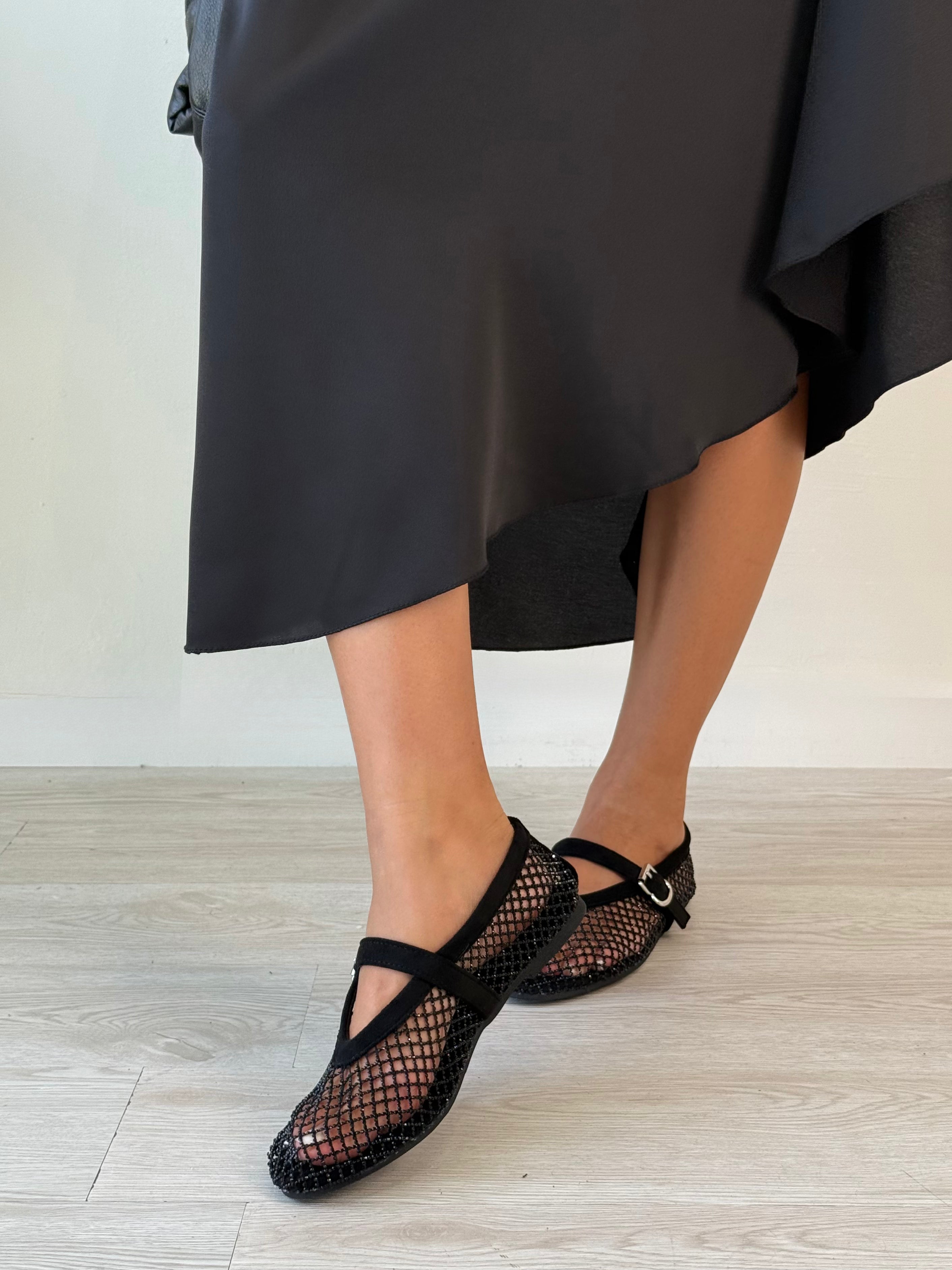 Ballerine strass nere