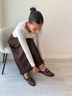 Ballerine strass marrone