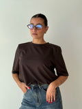 T-shirt spalline marrone