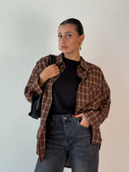 Camicia check marrone