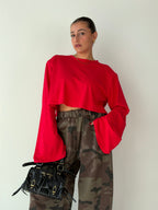 Longsleeve Crop con Spalline