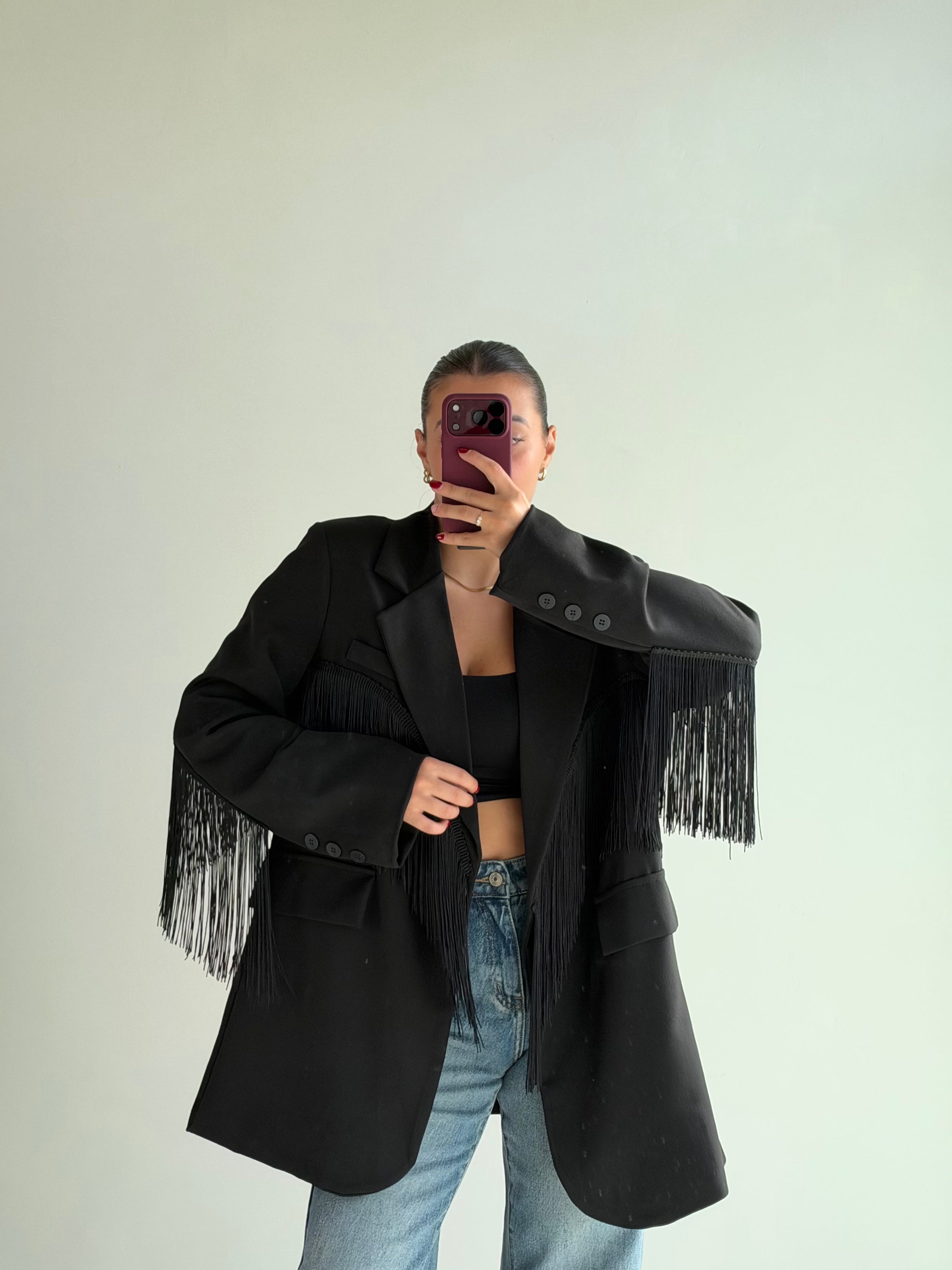Blazer Frange NERO