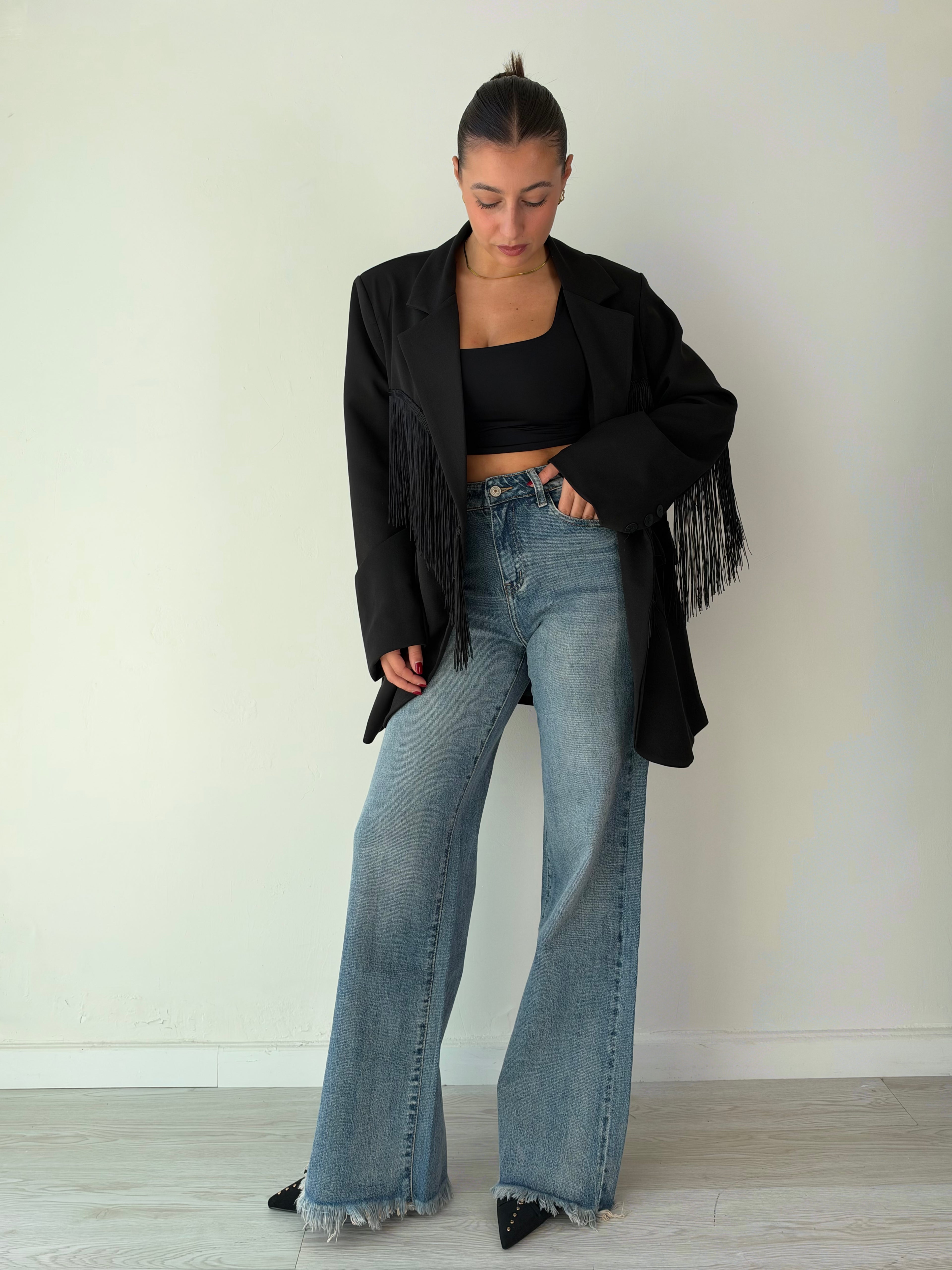 Blazer Frange NERO