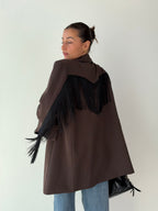 Blazer Frange MARRONE
