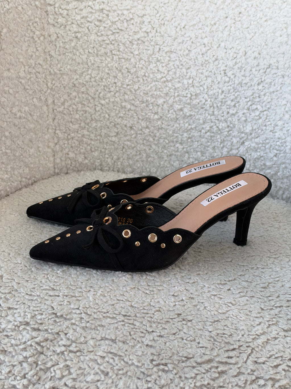 Mules in Suede con fiocco