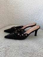 Mules in Suede con fiocco