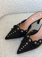 Mules in Suede con fiocco