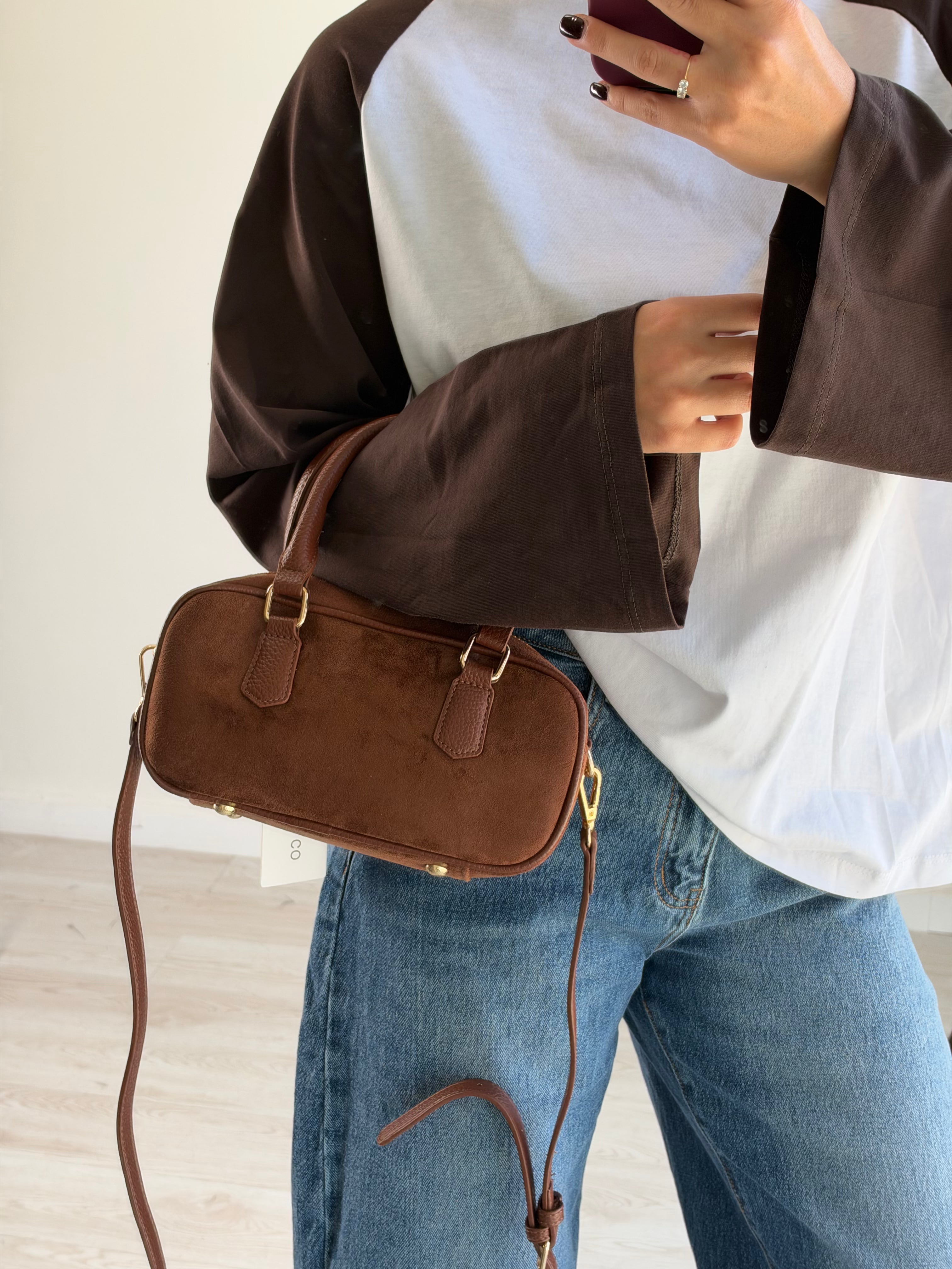 Borsa Bauletto Suede