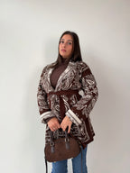 Cardigan Azteco marrone/panna