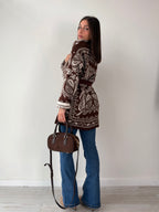 Cardigan Azteco marrone/panna