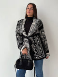 Cardigan Azteco nero/bianco