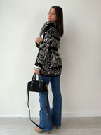 Cardigan Azteco nero/bianco