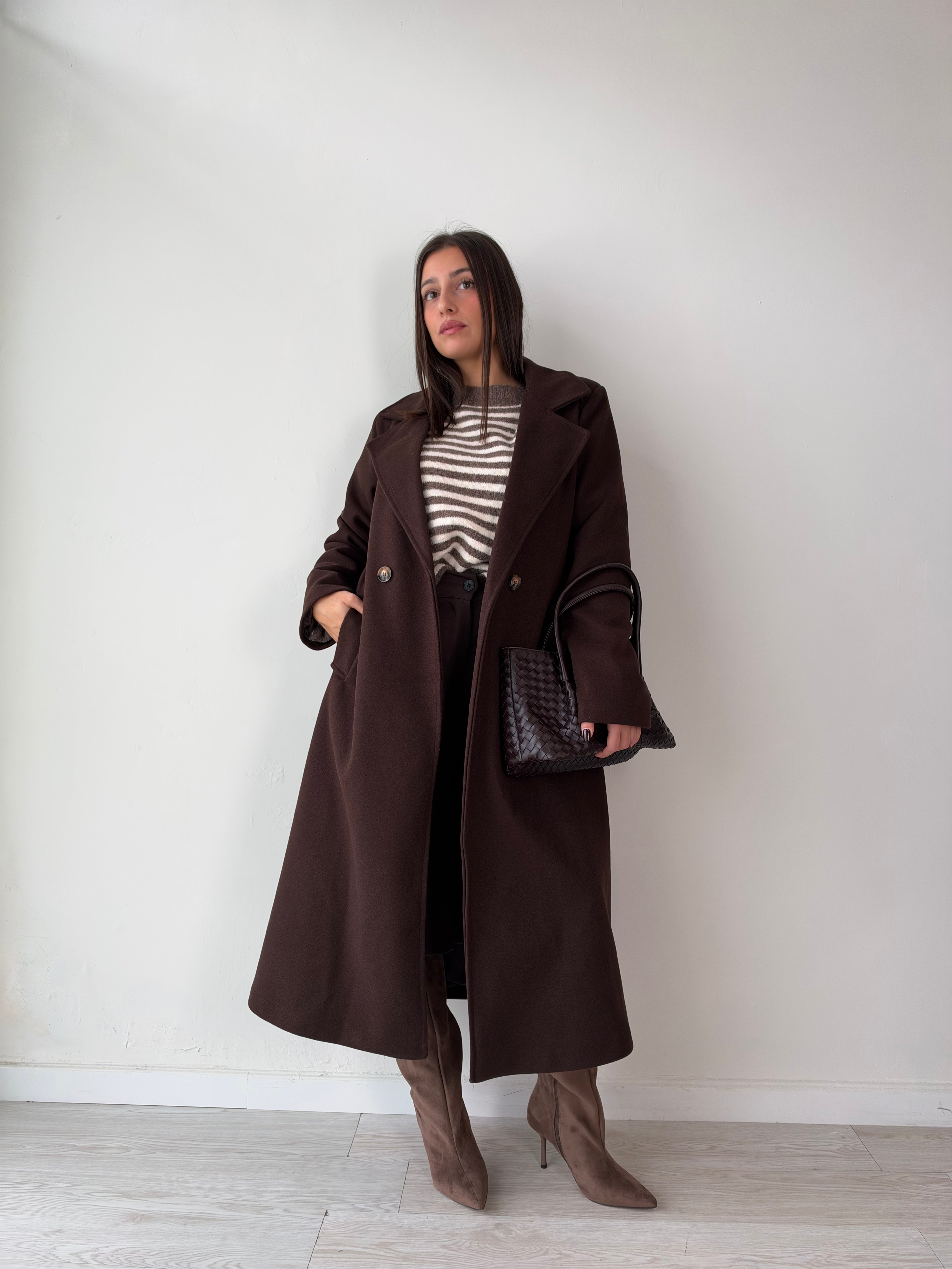 Cappotto lungo in panno