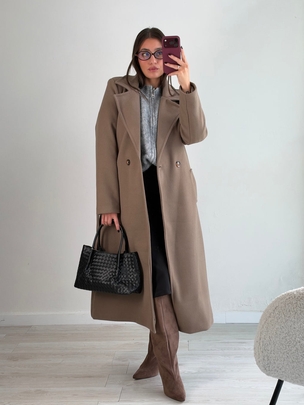 Cappotto lungo in panno
