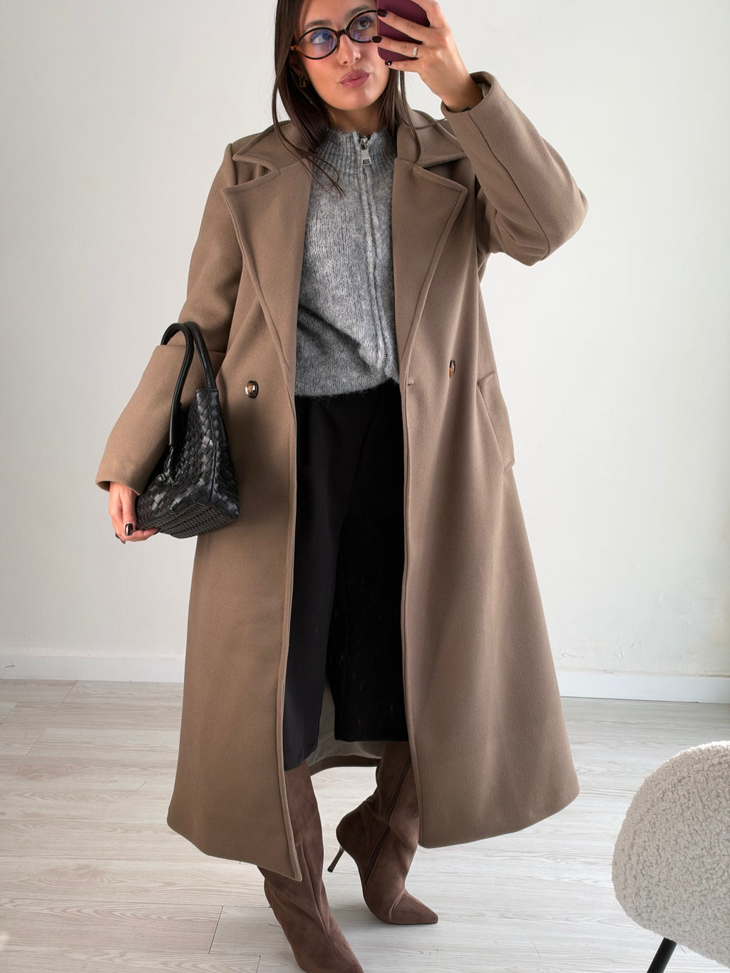 Cappotto lungo in panno