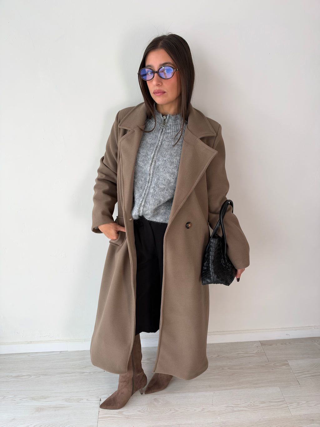 Cappotto lungo in panno