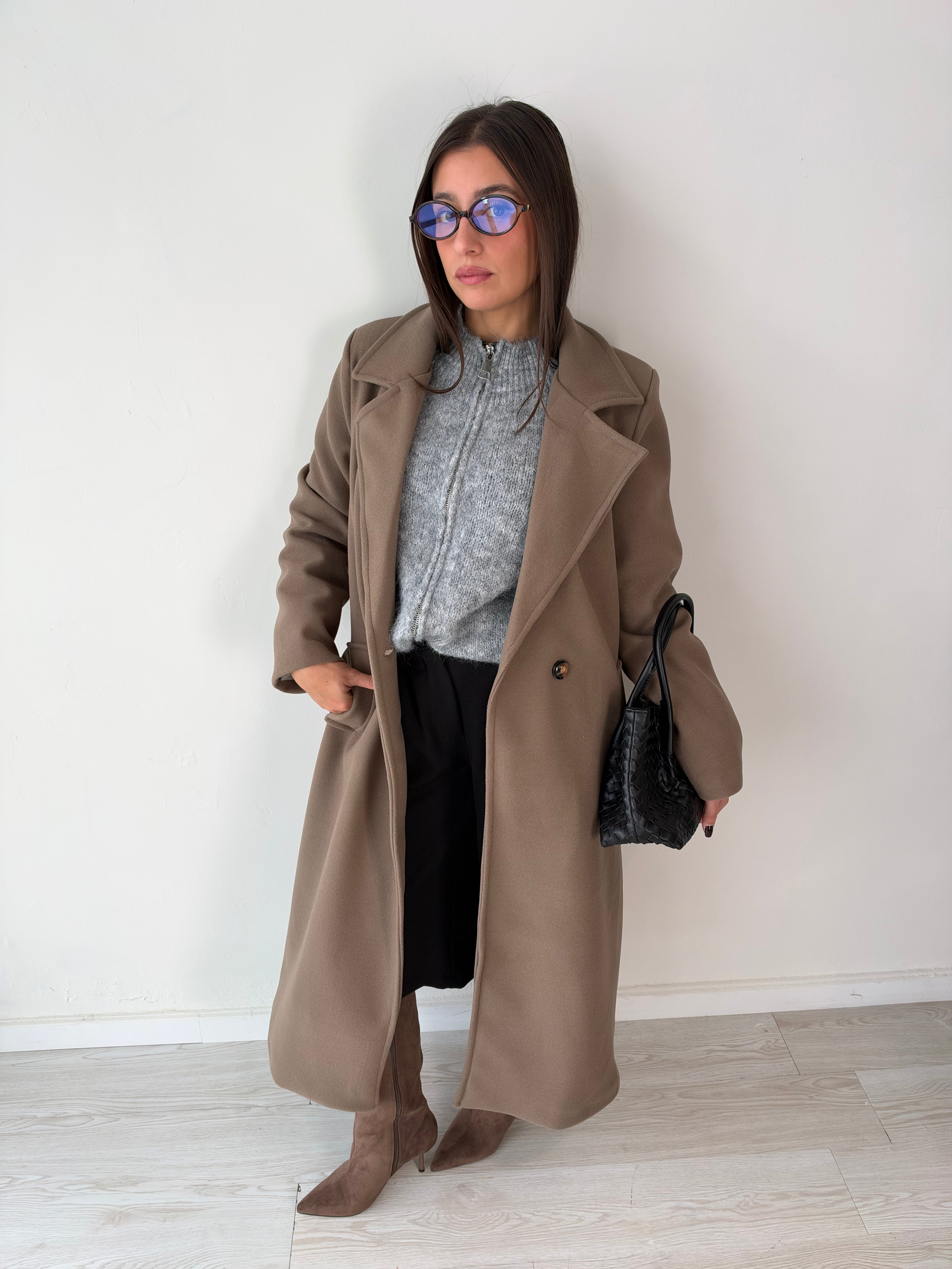 Cappotto lungo in panno