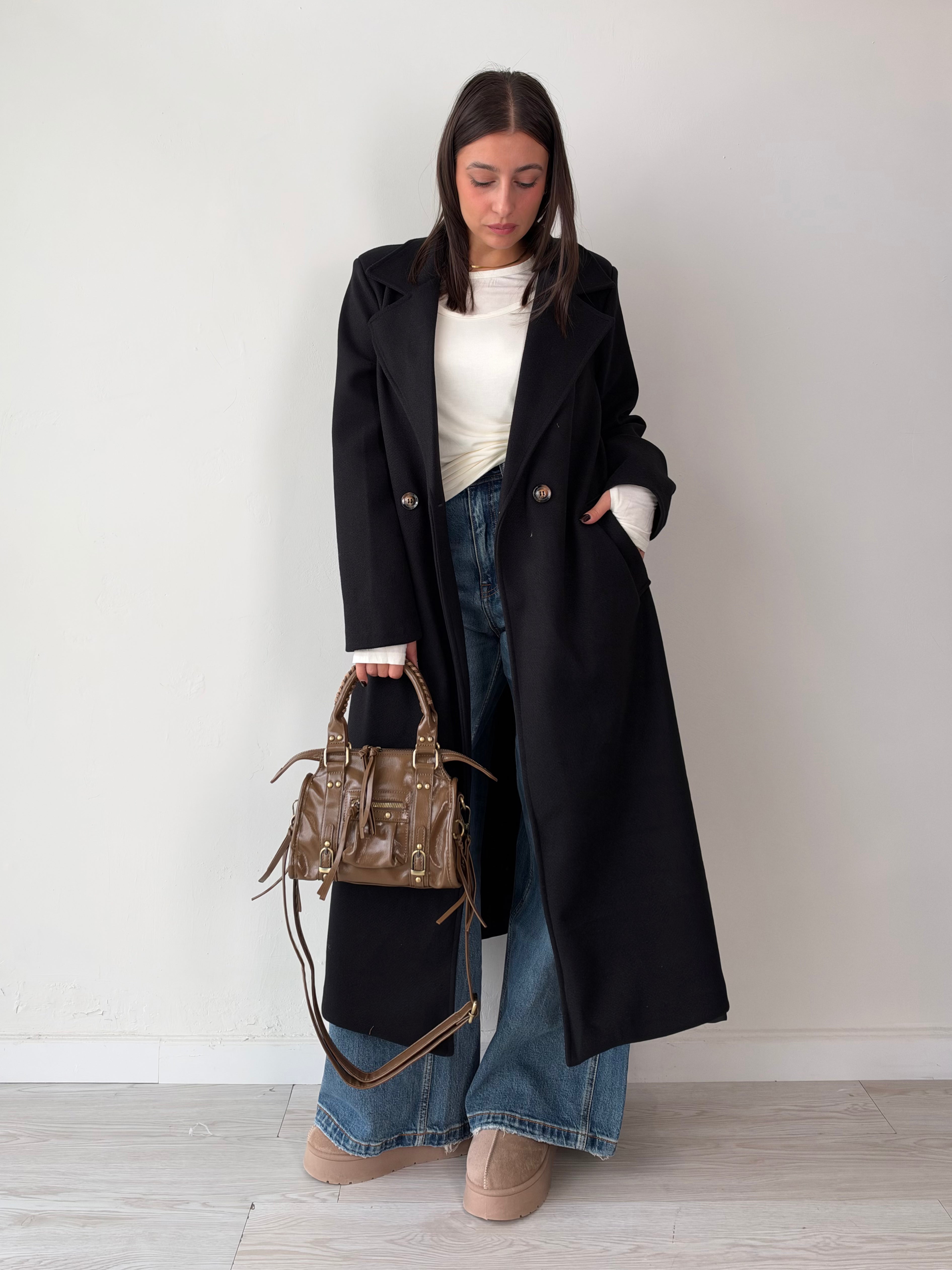 Cappotto lungo in panno