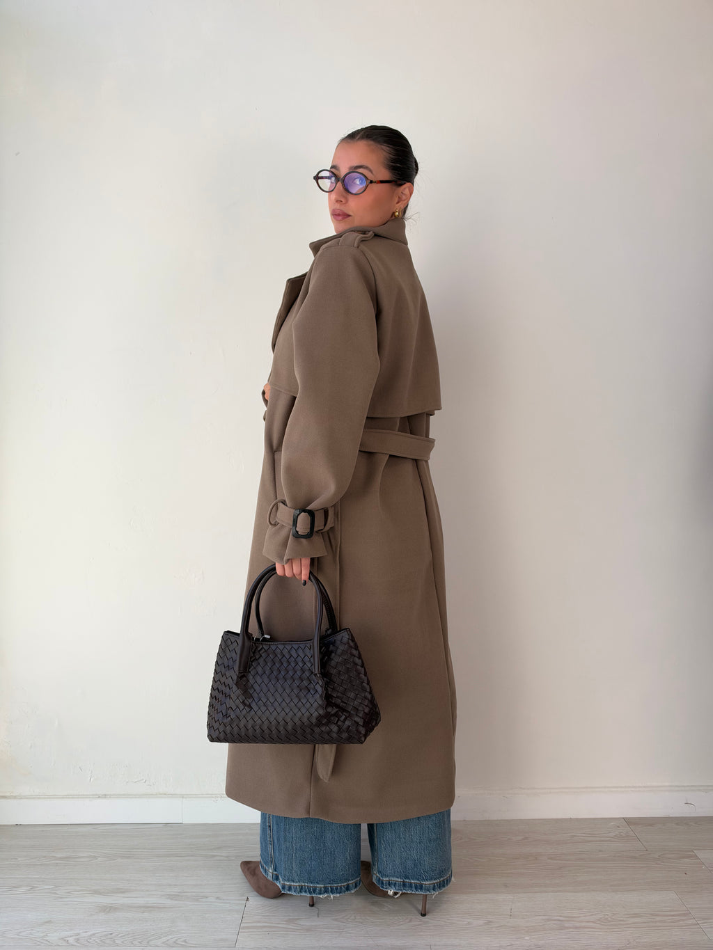 Cappotto trench in panno