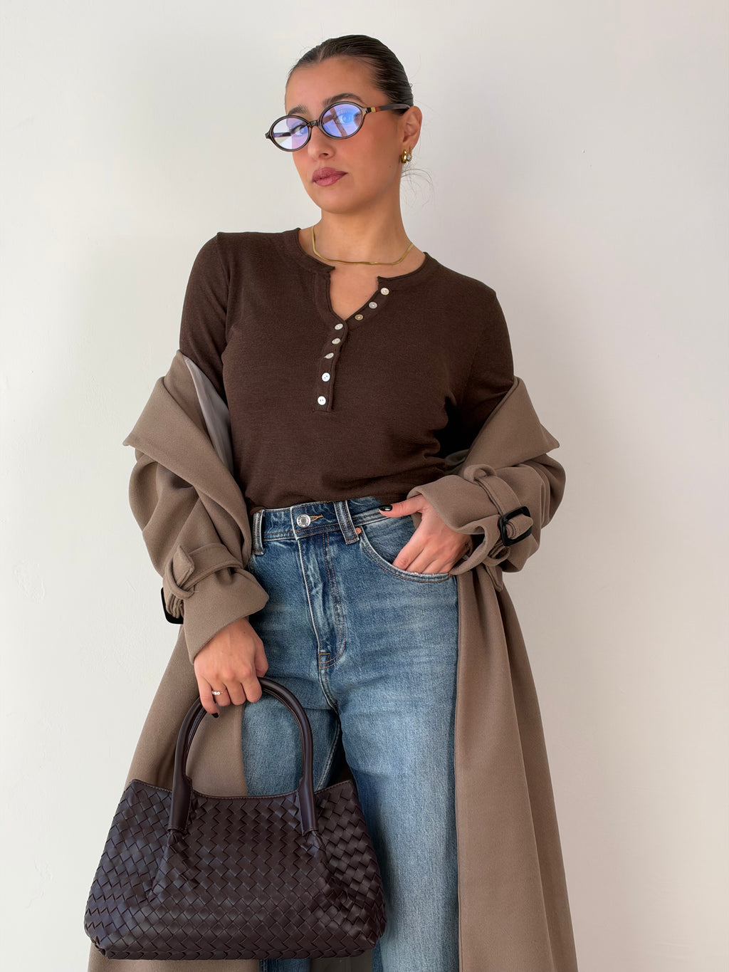 Cappotto trench in panno