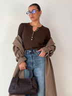 Cappotto trench in panno