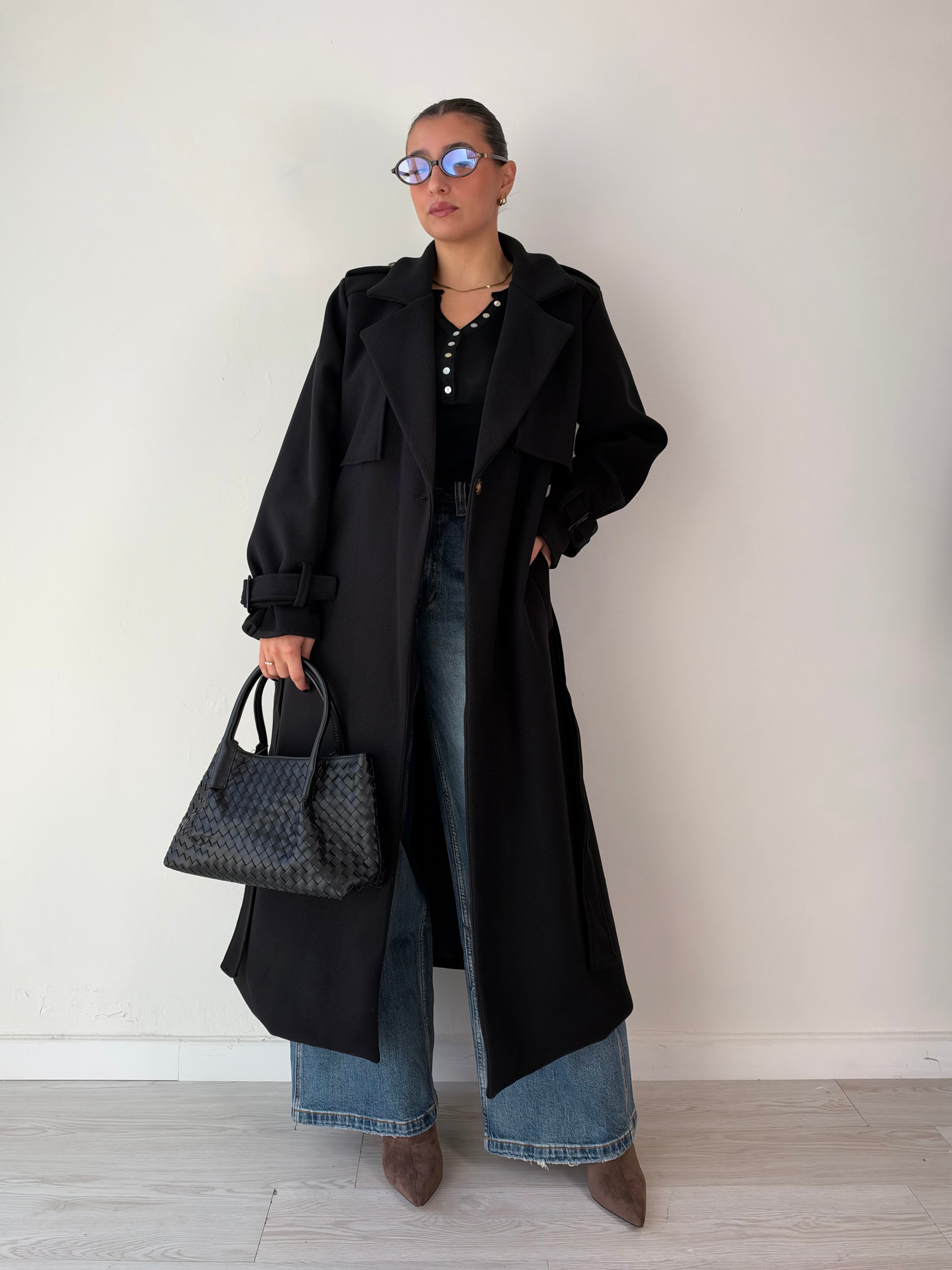 Cappotto trench in panno