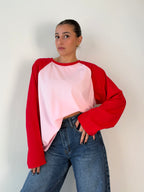 Longsleeve baseball rosa/rosso