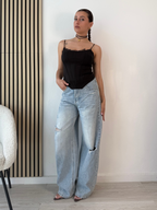 Jeans con risvolto