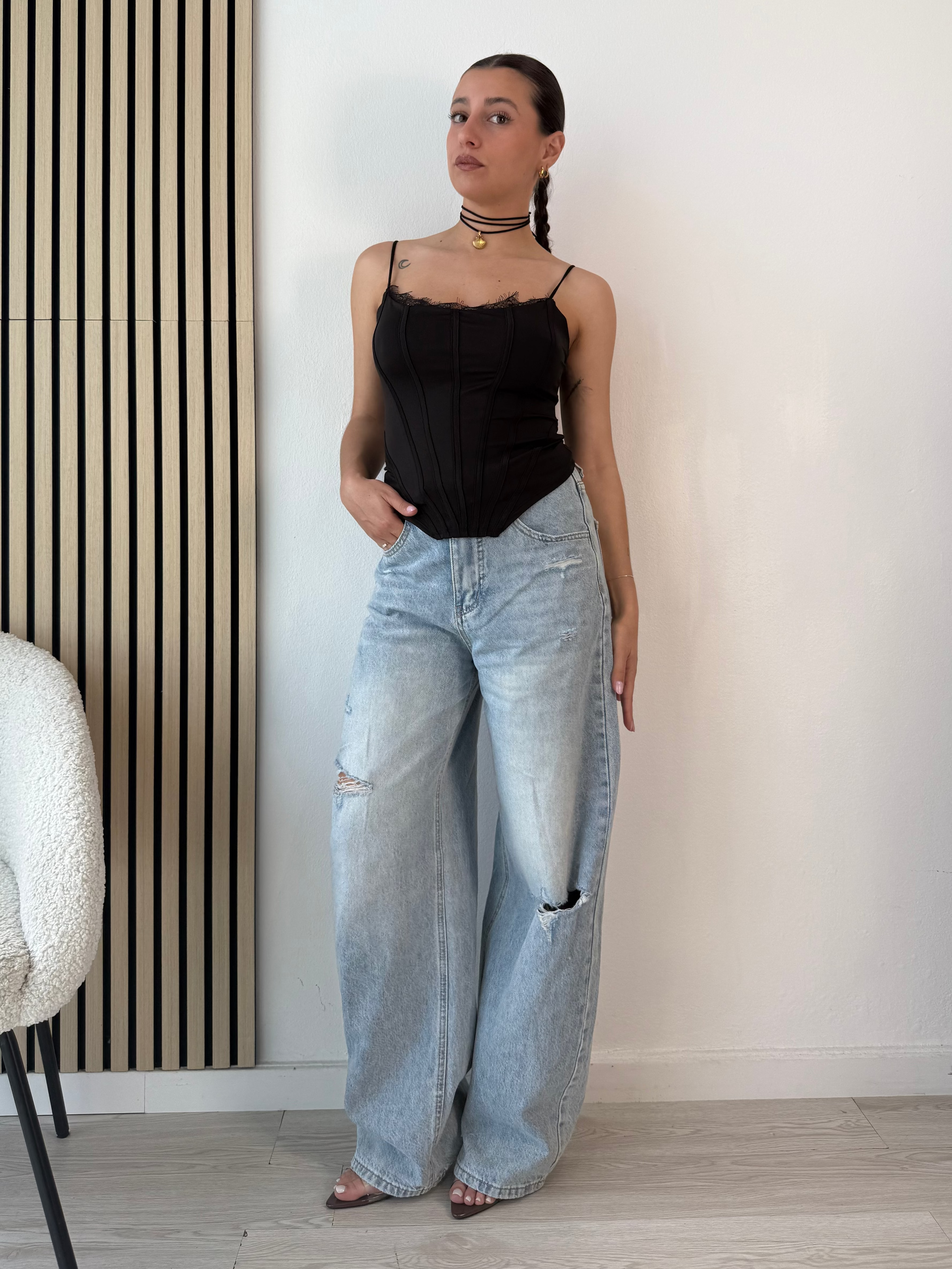 Jeans con risvolto