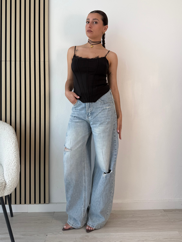 Jeans con risvolto