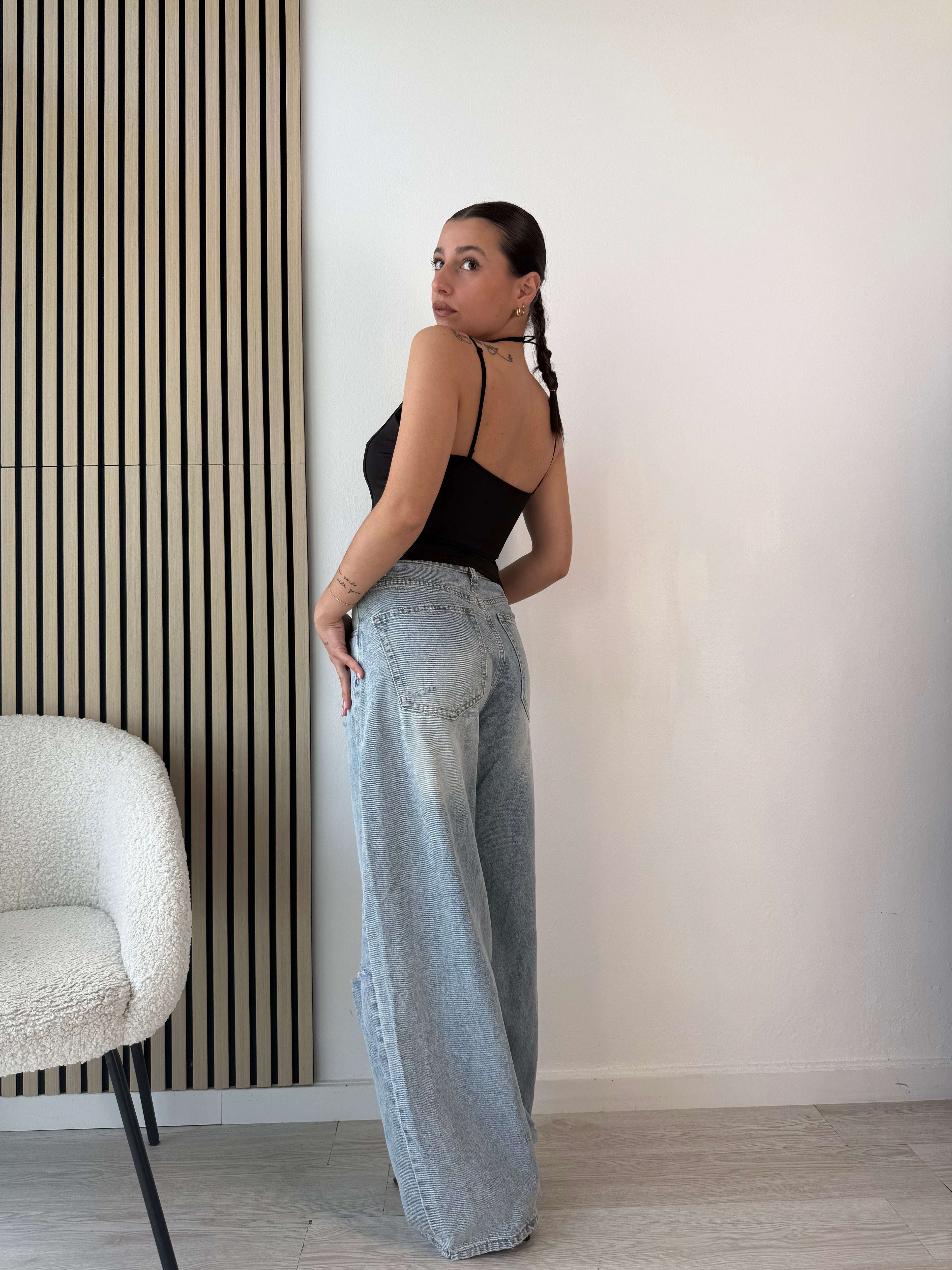 Jeans con risvolto