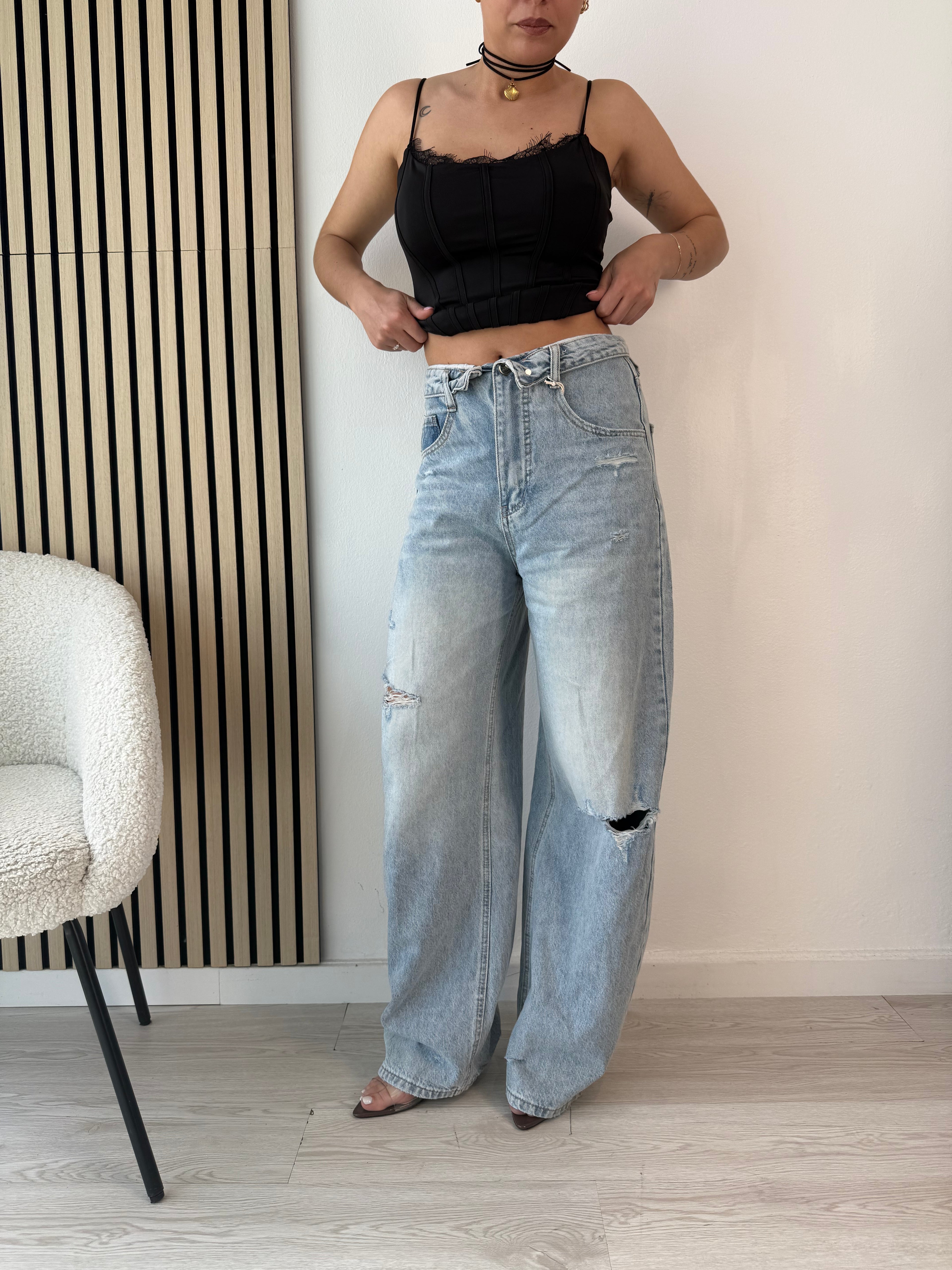 Jeans con risvolto