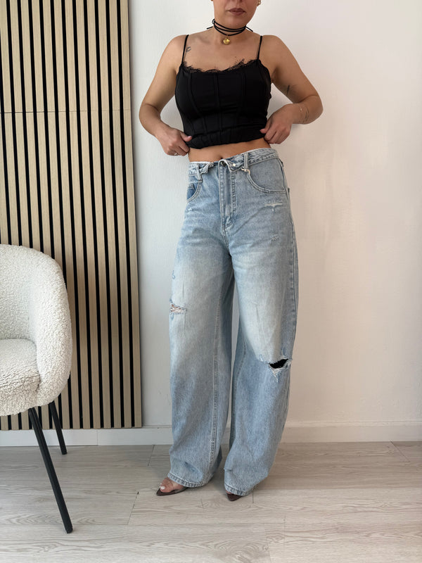 Jeans con risvolto