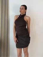 Abito Brown scollo americano