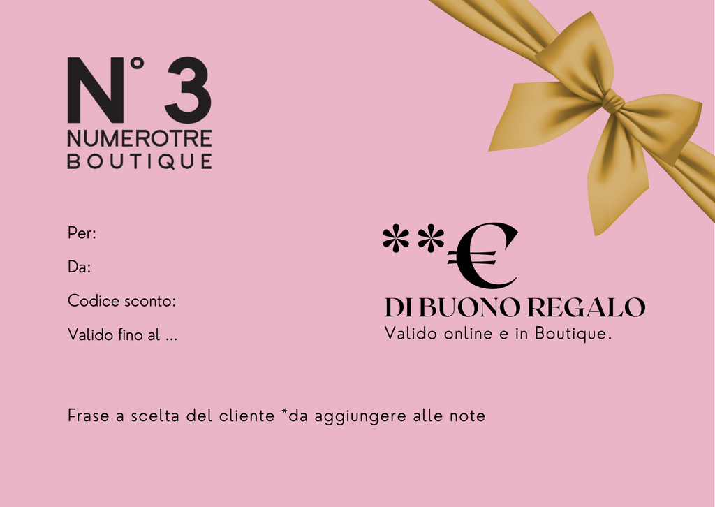 Numero tre boutique buono regalo